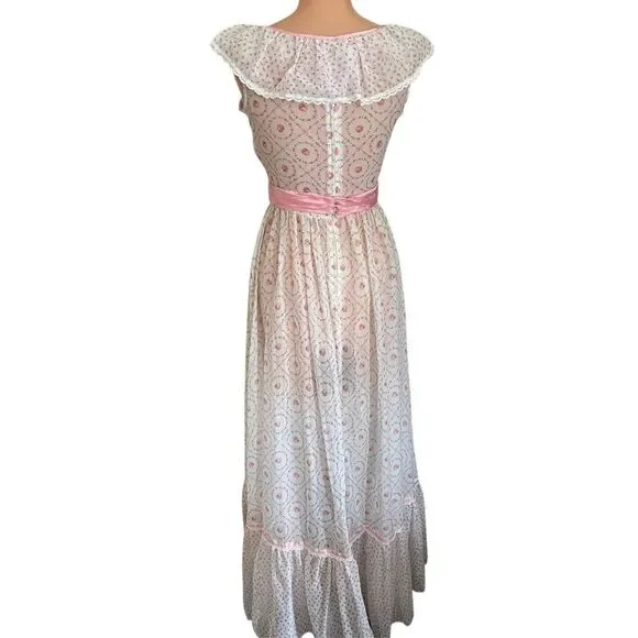 Vintage 70’s Jodi T of California Cottage Core Prairie Dress - Picture 4 of 15